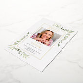 Gold Foil Foliage Funeral Order of Service Program Folie Uitnodiging (Gedraaid)