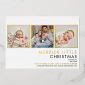 Gold Foil Fotokerstfeest aankondiging (Voorkant)