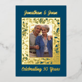 Gold Foil Frame 50e anniversaire Invitation (Recto)