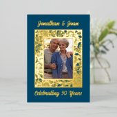 Gold Foil Frame 50e anniversaire Invitation (Debout devant)