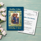 Gold Foil Frame 50e anniversaire Invitation