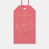 Gold Foil Geometric Heart Valentijnsdag Cadeaulabel (Voorkant)
