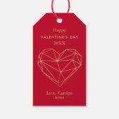 Gold Foil Geometric Heart Valentijnsdag Cadeaulabel (Voorkant)