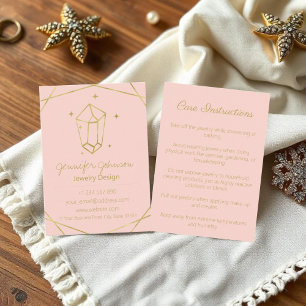 Gold Foil Geometric Jewelry Care Visitekaartje
