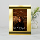 Gold Foil geperst | Afstuderen aankondiging Lijst (Staand Voorkant)