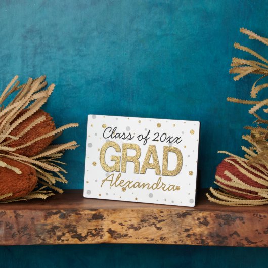 Gold Foil Glitter Confetti Gradution Party Custom Fotoplaat (Zijkant)