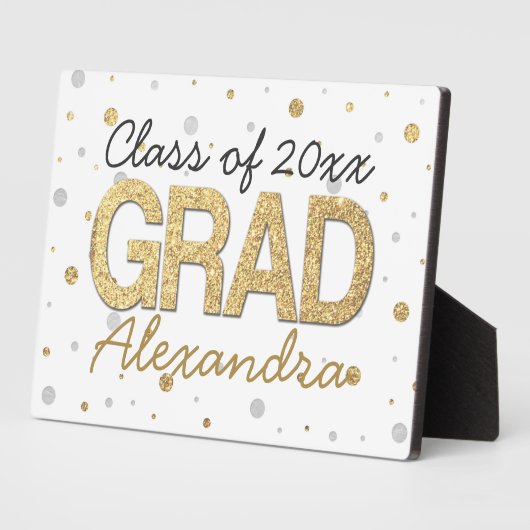 Gold Foil Glitter Confetti Gradution Party Custom Fotoplaat (Zijkant)