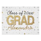 Gold Foil Glitter Confetti Gradution Party Custom Perfect Poster (Voorkant)
