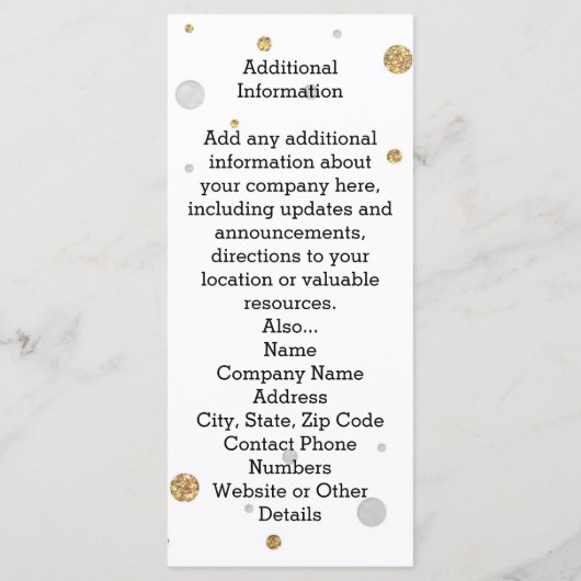 Gold Foil Glitter Confetti Gradution Party Custom Programma (Achterkant)