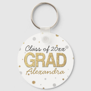 Gold Foil Glitter Confetti Gradution Party Custom Sleutelhanger