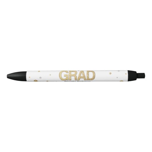 Gold Foil Glitter Confetti Gradution Party Custom Zwarte Inkt Pen (Voorkant)