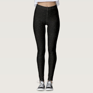 Gold Foil Glitter Flecks Kijk naar zwart Leggings