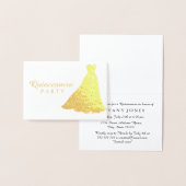 Gold Foil Gold Gown robe Quinceanera Invitation (Affichage)