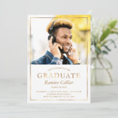 Gold Foil Graduate Photo Faire-part (Debout devant)