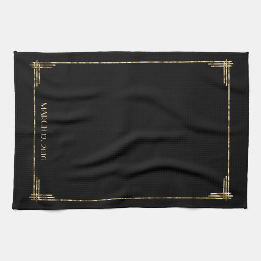 Gold Foil Great Gatsby Art Deco Guest Towels Theedoek (Horizontaal)