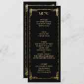 Gold Foil Great Gatsby Art Déco Menu Mariage (Devant / Derrière)