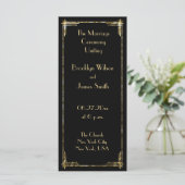 Gold Foil Great Gatsby Art Deco Wedding Programs Programma (Staand voorkant)