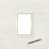 Gold Foil Green Love Heart Pattern Post-it® Notes (Op bureau)