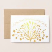 Gold Foil Greenery Faire-part de mariage géométriq (Devant avec enveloppe)