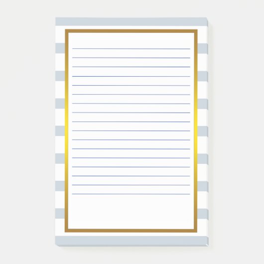 Gold Foil Grepe Stripe White Lined Business Lines Post-it® Notes (Voorkant)