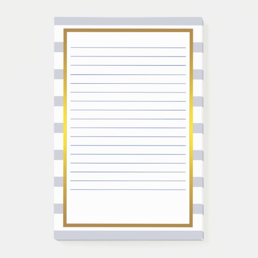 Gold Foil Grepe Stripe White Lined Business Lines Post-it® Notes (Voorkant)