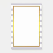 Gold Foil Grey Stripe white clean Post-it® Notes (Voorkant)