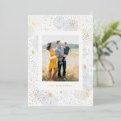 Gold Foil Handdraw Fireworks Nouvel An Carte photo (Debout devant)