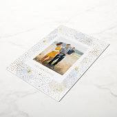 Gold Foil Handdraw Fireworks Nouvel An Carte photo (Rotation)