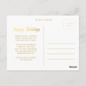 Gold Foil Happy Holidays Xmas Photo Frame Carte po (Dos)