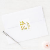Gold Foil Happy Purim Moderne Stickers (Envelop)