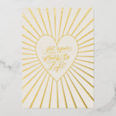 Gold Foil Hart Kerstvakantie Groet Kaart (Voorkant)