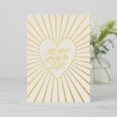 Gold Foil Hart Kerstvakantie Groet Kaart (Staand Voorkant)