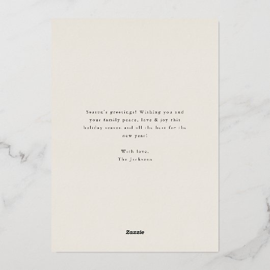 Gold Foil Hart Kerstvakantie Groet Kaart (Achterkant)