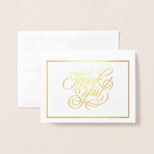 Gold Foil Hartelijk dank Opmerking: Kaart (Voorkant met envelop)