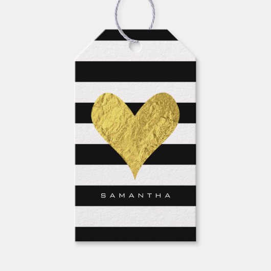 Gold Foil Heart Cadeaulabel (Voorkant)