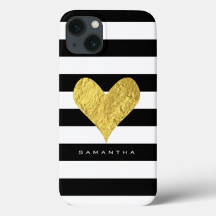 Gold Foil Heart iPhone 13 Hoesje