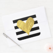 Gold Foil Heart Vierkante Sticker (Envelop)
