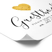 Gold Foil Heart Weddenschap Poster (Hoek)