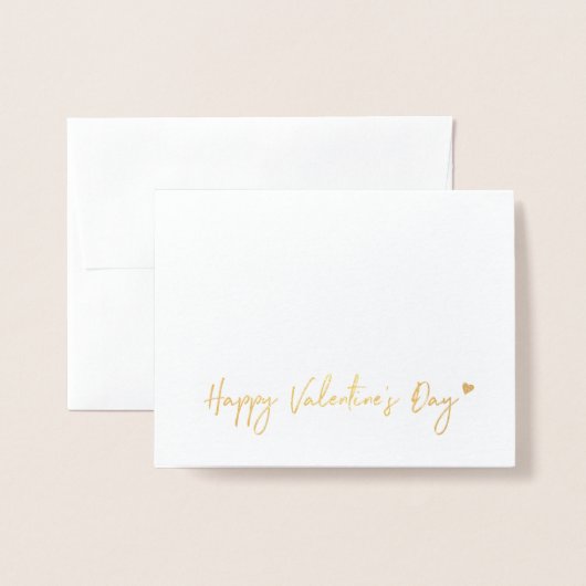 Gold Foil Heart Wreath Carte Saint-Valentin (Devant avec enveloppe)