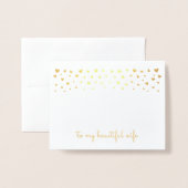 Gold Foil Heart Wreath Carte Saint-Valentin (Devant avec enveloppe)