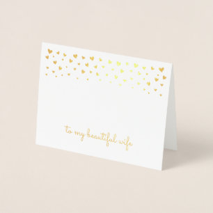 Gold Foil Heart WreatValentijnsdag Kaart