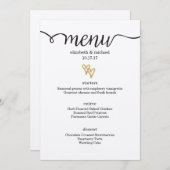 Gold Foil Hearts Kraft Paper Wedding Menu (Voorkant / Achterkant)