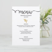 Gold Foil Hearts Kraft Paper Wedding Menu (Staand voorkant)
