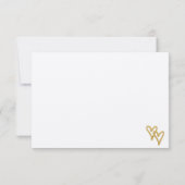 Gold Foil Hearts Kraft Papier Mariage Carte RSVP (Dos)
