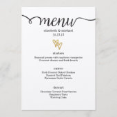 Gold Foil Hearts Kraft Papier Mariage Menu (Devant)