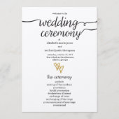 Gold Foil Hearts Kraft Programme de mariage en pap (Devant)
