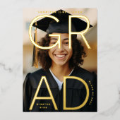 Gold Foil High School GRAD | Faire-part photo (Recto)