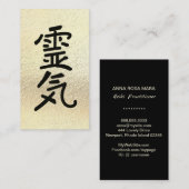 *~* Gold Foil . Hoofdsymbool Reiki Practitioner Visitekaartje (Voorkant / Achterkant)