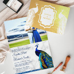 Gold Foil Indian Peacock Photo Faire-part de maria<br><div class="desc">Éblouissez vos invités avec cette élégante invitation de mariage pliée à thème paon avec de beaux paons en feuille d'or à l'extérieur et un paon vibrant à l'intérieur contre un arrière - plan en marbre blanc. Ajoutez simplement les détails de votre événement sur ce modèle facile à utiliser et ornez...</div>