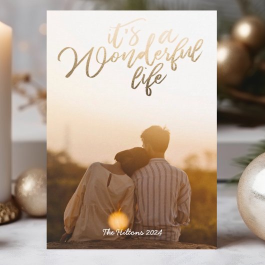 Gold Foil is een geweldige kerstfoto Feestdagenkaart